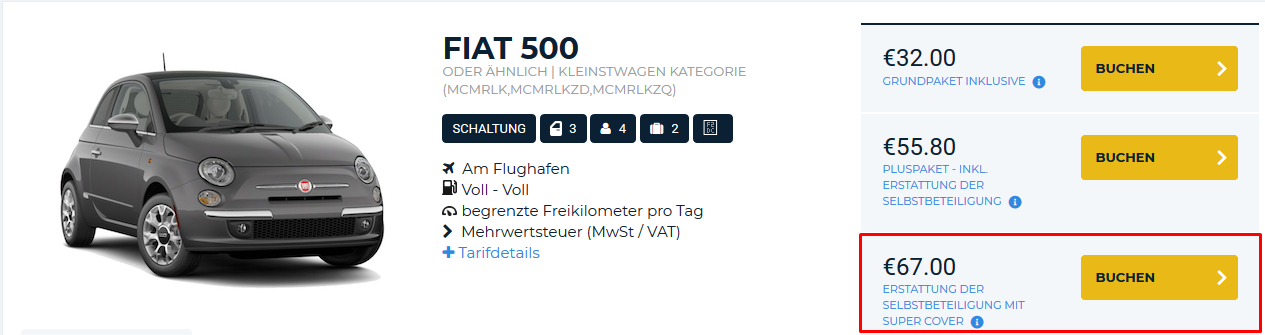 Erstattung der Selbstbeteiligung mit Super Cover